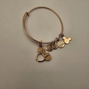 Alex And Ani Disney Rose Gold Tone Minnie Mouse Ear Headband Charm Bracelet - Picture 1 of 3