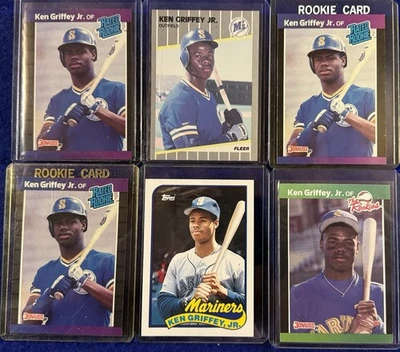 Lote de 110 tarjetas de béisbol de Ken Griffey Jr. 1989 Fleer Rookie insertar Seattle Mariners Foto 1 de 4