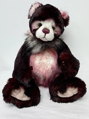 OSO DE PELUCHE CHARLIE BEARS BLACK FOREST GATEAUX 20" BORGOÑA Y BLANCO Foto 1 de 4