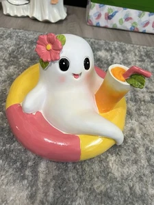 SummerWeen Ghost On Floaty With Slushy - Picture 1 of 3