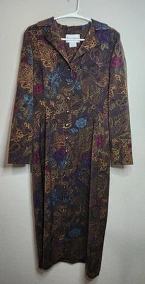 Maxi Vestido Danny & Nicole Vintage Estampado Paisley Botones Mujer Talla 6 Foto 1 de 4