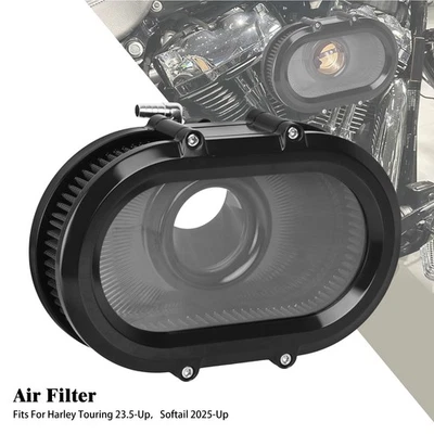 Black Transparent Air Cleaner Filter For Harley Softail 2025 Touring 2024-2025 - Image 1 of 4