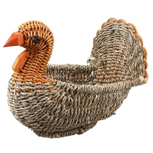 Handwoven Turkey Basket, Wicker Storage Basket, Turkey Shaped, Woven Fruit, W... - Bild 1 von 9