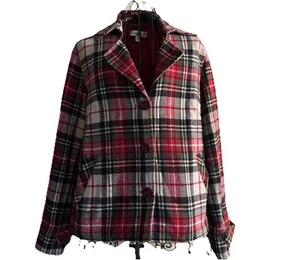 Coldwater Creek Plaid Jacket Women’s Sz 6 Red Green Blk Cream Color  - Picture 1 of 10