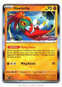 Hawlucha SVP007 - Scarlet & Violet Base - Staff Stamped Prerelease Pokemon Karte - Bild 1 von 2