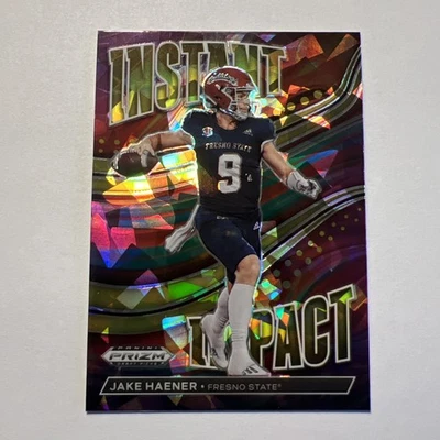 2023 Panini Prizm Draft Picks - Instant Impact Cracked Ice #11-7 Jake Haener - Image 1 of 2