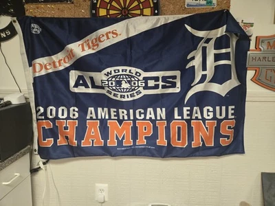Vintage 2006 Detroit Tigers ALC Champions 54×32 Flag - Image 1 of 2