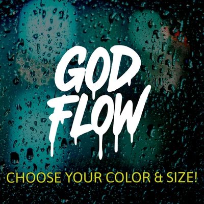 Calcomanía adhesiva GOD FLOW para automóvil camión SUV - Christian Jesus vinilo ventana gráfico Foto 1 de 4