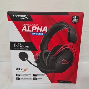 *NO DONGLE* HyperX Cloud Alpha Wireless Gaming Headset Red *B-GRADE* (FREE SHIP) - Picture 1 of 9