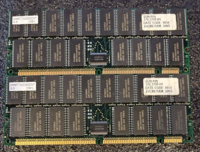Lote de 2 - 256MB EDO DIMM RAM 32Mx72 50ns 168 pines ECC con búfer **PROBADO** Foto 1 de 3