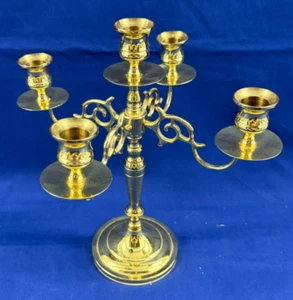 DISNEY PARKS/DISNEY WORLD Original Cast Member Prop ~Brass Candelabra Candle dd - Picture 1 of 5