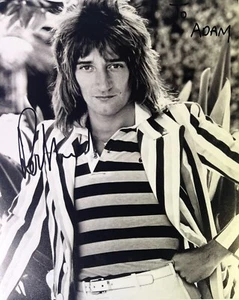 Foto promocional grande firmada de Rod Stewart con autógrafo certificado de autenticidad - Imagen 1 de 5
