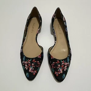 Talbots Shoes Womens 7 1/2M Blue Floral Print Edison D’orsay Slip On Flats - Picture 1 of 15