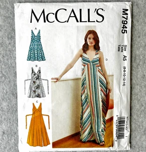 McCalls M7945 Sewing Pattern Summer Maxi Dress Sizes 6-8-10-12-14 A5 Uncut - Picture 1 of 4