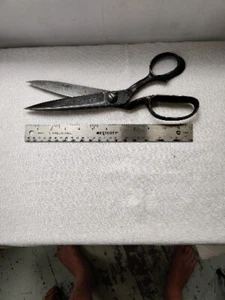 Vintage Compton U SET Large 12” Metal Shears Scissors Made In USA Tailor Upholst - Picture 1 of 8