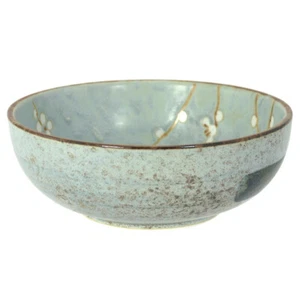 SET of 2 Japanese 6"D Porcelain Rice Soup Bowls Grey Ume Blossom, Made in Japan - Picture 1 of 1