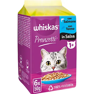Food Wet For Cats Whiskas Parsa Of Fish For Cat Adult 6 Bags From 50g • 17.37£