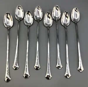 Chippendale by Towle Sterling Silver set of 8 Iced Teaspoons 8" - Picture 1 of 4