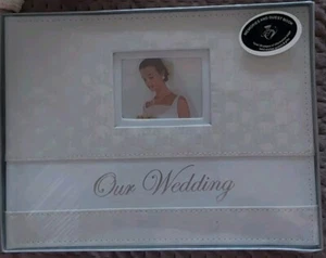 Wedding Album White Leather Memories & Guest Book 36 Pgs New Factory Seal Intact - Picture 1 of 2