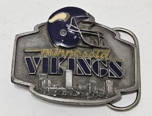 Vintage NFL Minnesota Vikings Metal Belt Buckle Limited Release Collectors 1989 - Picture 1 of 5