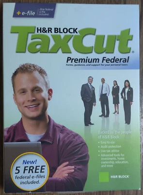2008 H&R Block Tax Cut Software Premium Federal (No State) Win/Mac CD-Rom Disc - Image 1 of 4