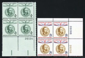 Francobolli Stati Uniti, Scott # 1117-1118 Mint NH blocchi targa - Foto 1 di 1
