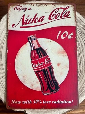 🍀 Blechschild Metallschild Gaming Fallout Nuka Cola Rusty Rostig Tin Sign - Bild 1 von 2