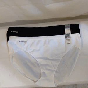 New- 2 pc Lot. Ladies White & Black Underwear. Size 9. Ambrielle - Picture 1 of 2