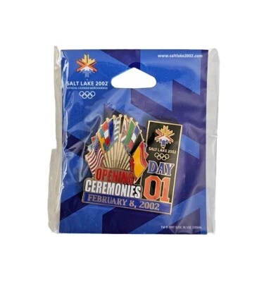 Olympics 2002 Salt Lake City Day 1 One Opening Ceremonies Lapel Pin Tack Winter - Image 1 of 2