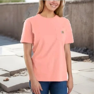 Carhartt Women's Loose Fit Heavyweight Short-Sleeve Pocket T-Shirt Size S Peach - Picture 1 of 2