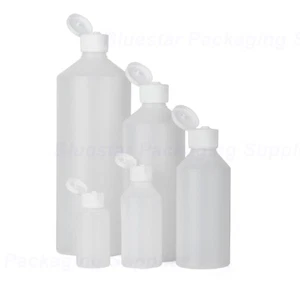 Plastic Bottles Natural HDPE with Flip Top Lid 50ml 100ml 250ml 500ml 1000ml - Picture 1 of 2