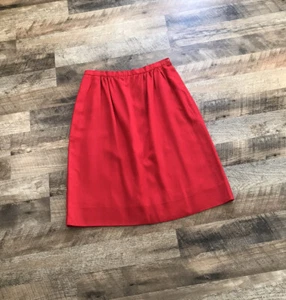 Vintage Cross County Fashions Size 18 Red Midi Skirt - Picture 1 of 7