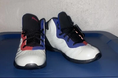 AND1 Assist 2.0 Boys Athletic HiTop Shoes Sneakers Sz 2 White/ Blue/Red NWT - Image 1 of 4