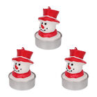 3Pcs Snowman Decorative Candle Paraffin Wax Smokeless Cute Christmas Ags