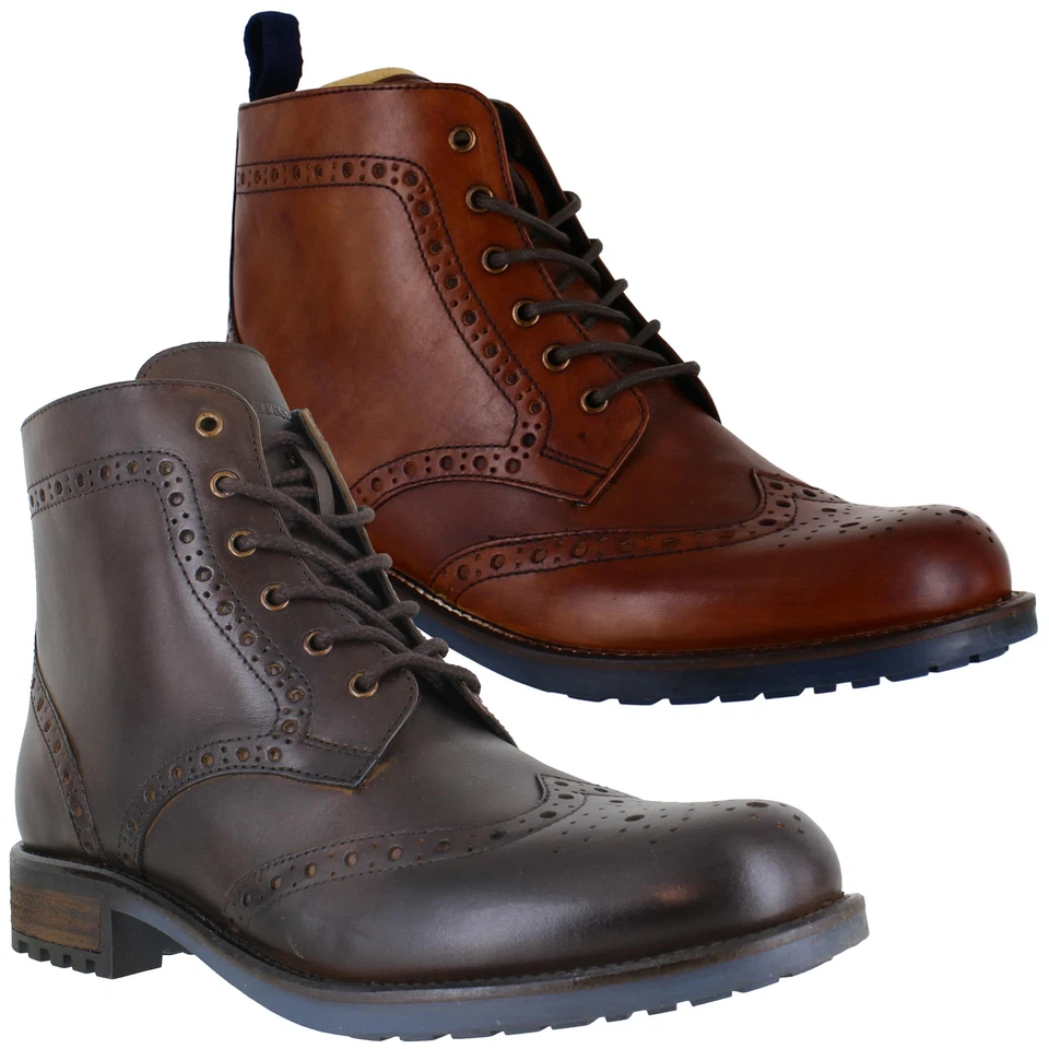 Stivaletti stringati uomo Catesby classici in pelle brogues derby taglie dalla 7 alla 12