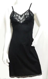 Vintage GayMode Penneys Gr. 32-34* Aver. Schwarzes Nylon & Spitze Negligee Schlupfkleid  - Bild 1 von 12