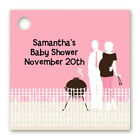 Couple BBQ Pink - Personalized Baby Shower Card Stock Favor Tags - Set of 20