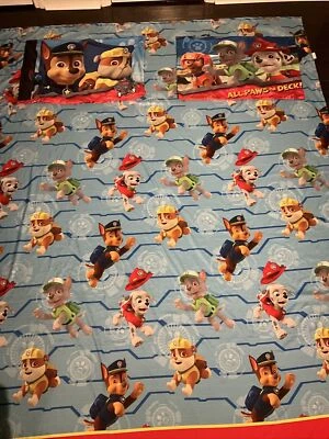 Sábanas planas y ajustables completas PAW Patrol para niños 2 fundas de almohada azul Nickelodeon usadas en excelente estado Foto 1 de 4