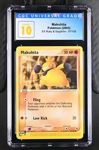 2003 Pokemon EX Ruby & Sapphire Makuhita #57 CGC 10 PRISTINE LOW POP - Picture 1 of 2