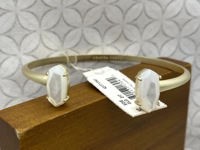 Kendra Scott Edie Cuff Bracelet Ivory Mother of Pearl Gold Tone - Image 1 of 4