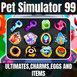 Pet Sim 99 Pet Simulator 99 Ultimates, Eggs, Charms and Items - Quick and Cheap!