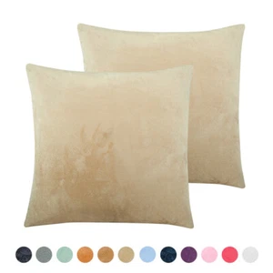 Ultra Soft Warm Velvet Cushion Cover Throw Pillow Cover 2 Pack 7 Sizes - Picture 1 of 64