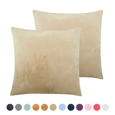 Ultra Soft Warm Velvet Cushion Cover Throw Pillow Cover 2 Pack 7 Sizes - Image 1 of 4