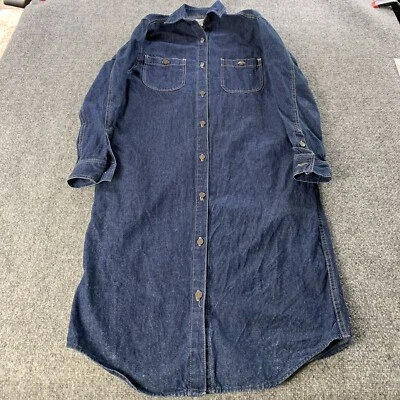 VTG Calvin Klein Sport Denim Jean Dress Button Up Blue Made USA Women's Size 9 - Image 1 of 4