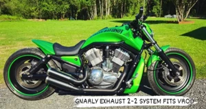 Exhaust Systems Black 2 into 2 Fits for Harley V-ROD Night Rod - Bild 1 von 7