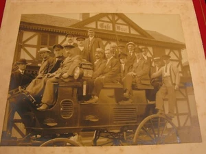 ANTIQUE PHOTOGRAPH CARRIAGE BUGGY ROADSTER TRAVEL TOUR CAFE BAUR GERMANY !! - Picture 1 of 3