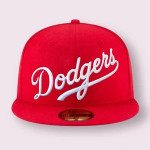 Los Angeles Dodgers MLB Script Logo New Era 59FIFTY Fitted Cap Hat - Picture 1 of 17