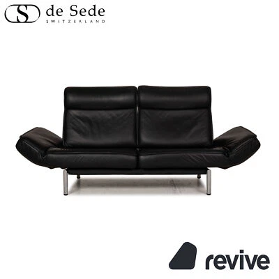 de Sede DS 450 Leder Sofa Schwarz Zweisitzer Funktion Relaxfunktion Couch - Bild 1 von 4