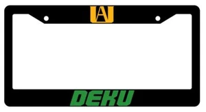Deku Black Plastic License Plate Frame Auto My hero Academia - Picture 1 of 1