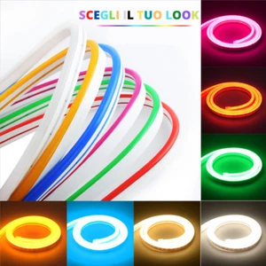 STRISCIA STRIP NEON COLORAZIONI DIVERSE 5m ip65 modellabile per BAR SLOT SALE - Foto 1 di 21